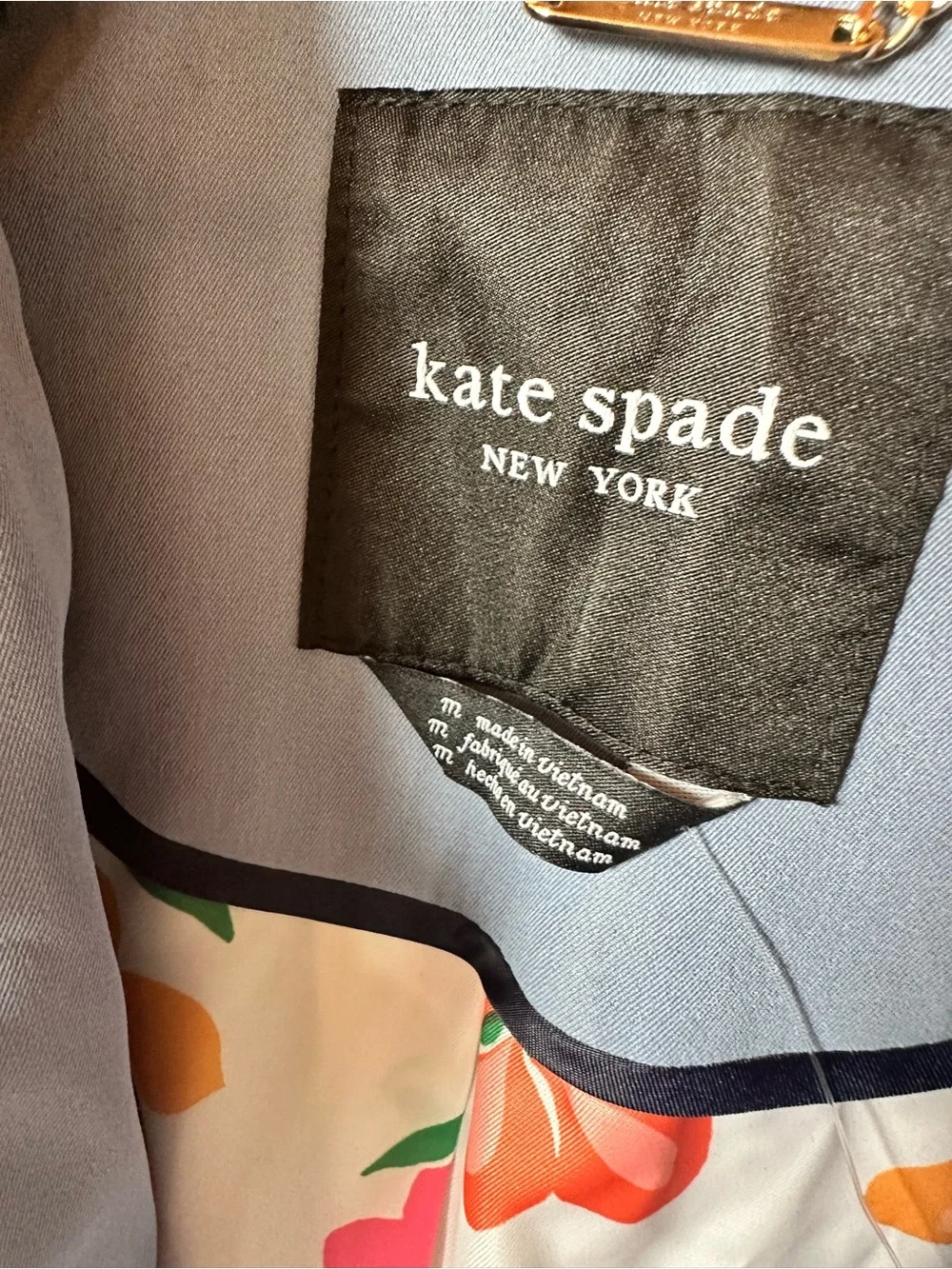 kate spade Single-Breasted Rain Trench Coat in Indian Sapphire